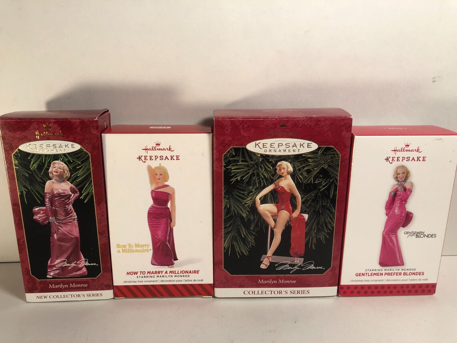 LOT OF 4 Hallmark MARILYN MONROE Ornaments New In Boxes