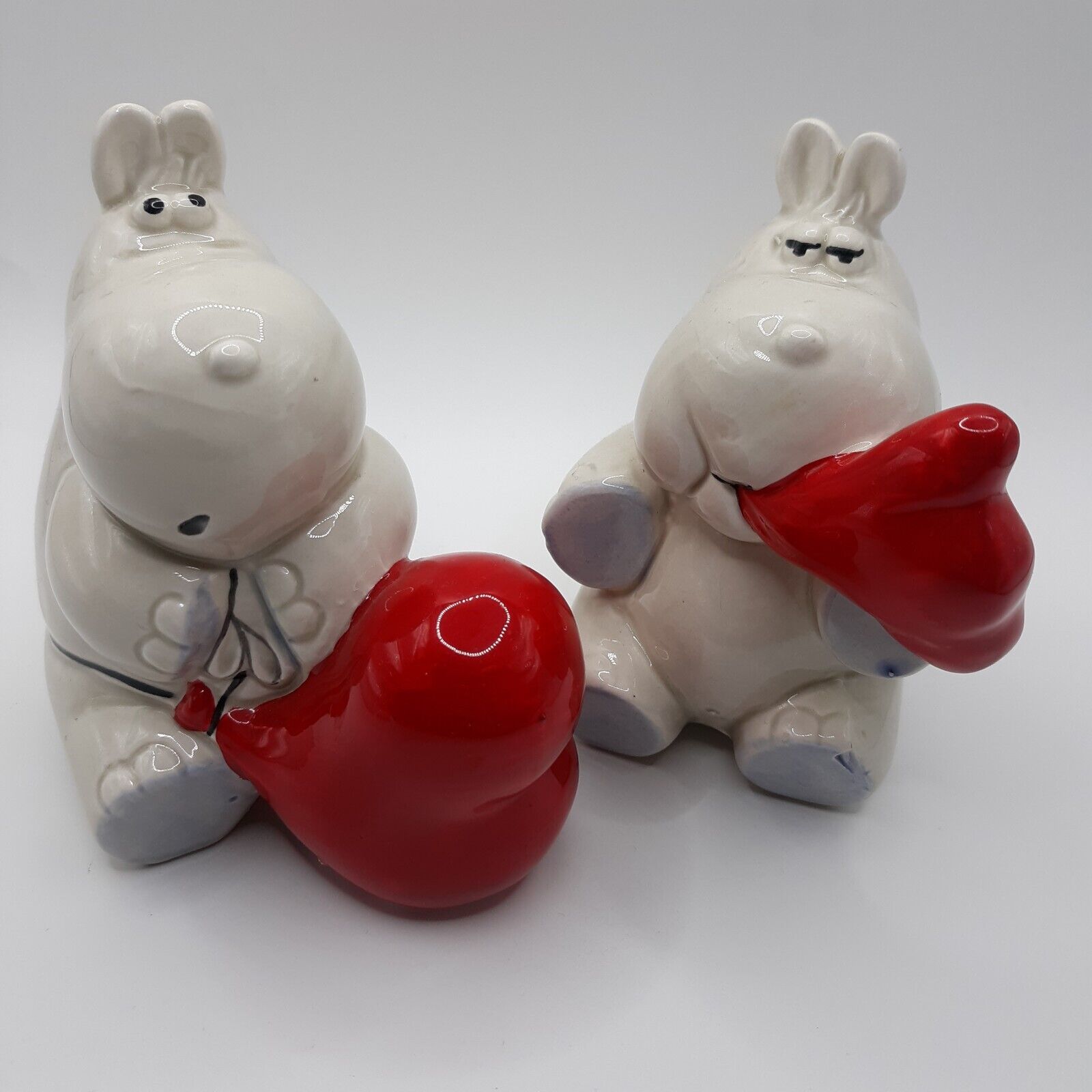 Enesco Salt and Pepper Shakers Novelty Hippos With Balloons