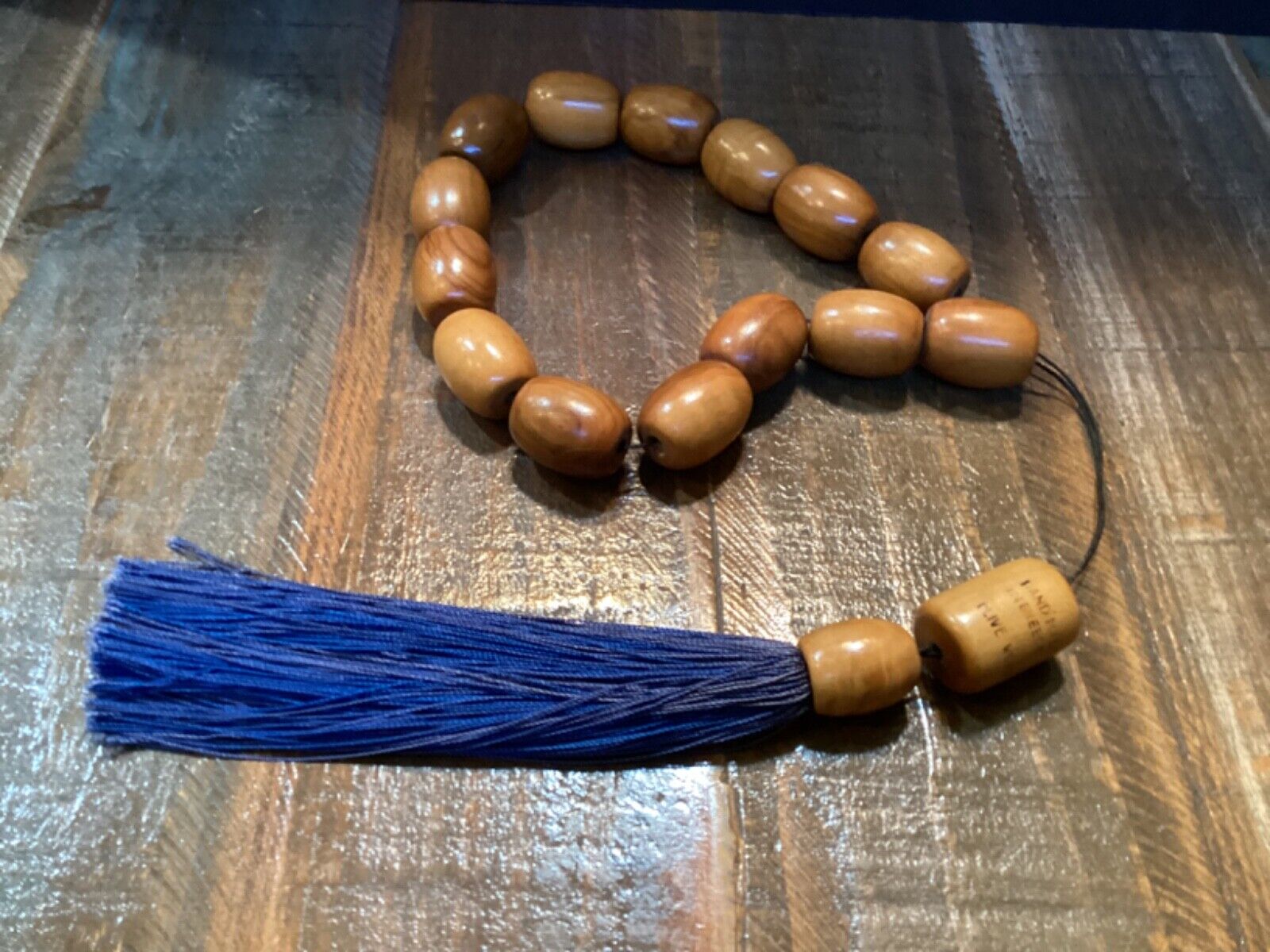 vintage tesbih islamic large olive wood prayer beads hand made in Greece 