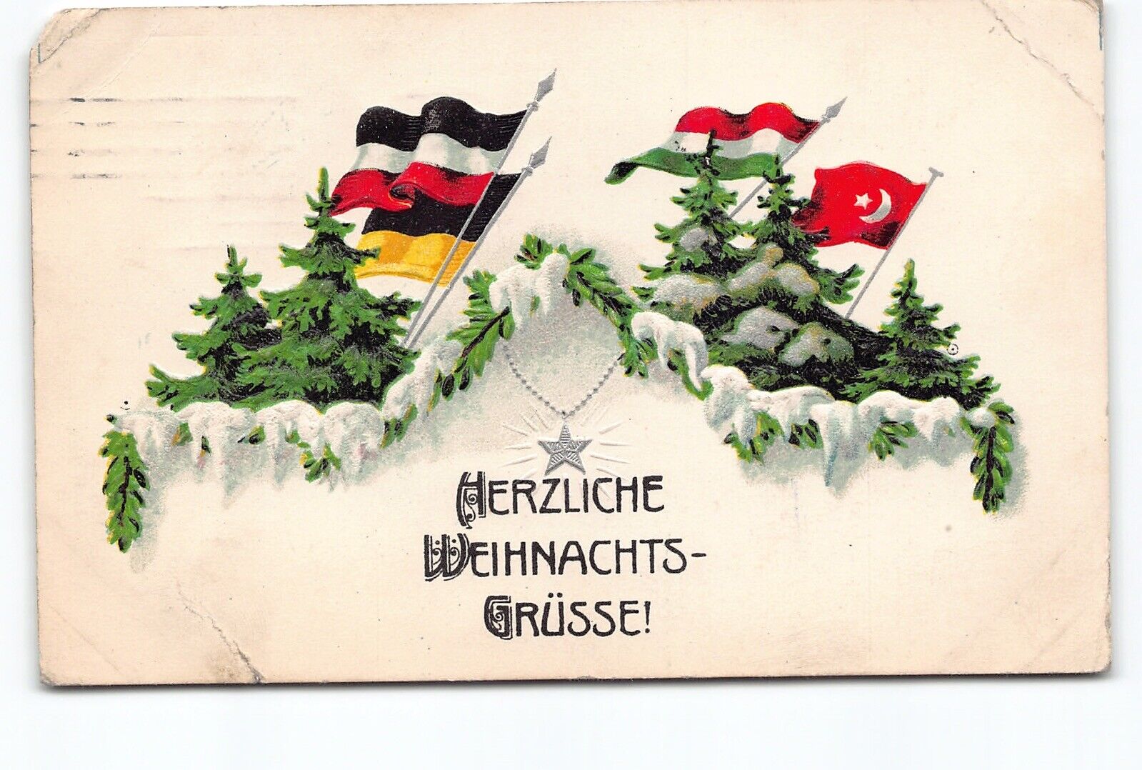 Merry Christmas Herzliche Weihnachts Grusse Germany DB Embossed Postcard Posted