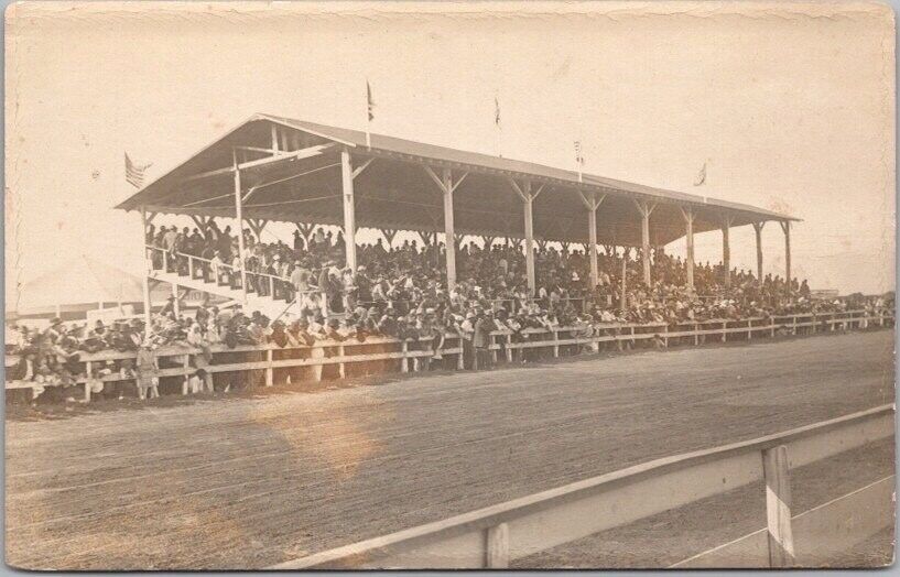 c1910s RPPC Photo Postcard GRANDSTAND / Race Track 