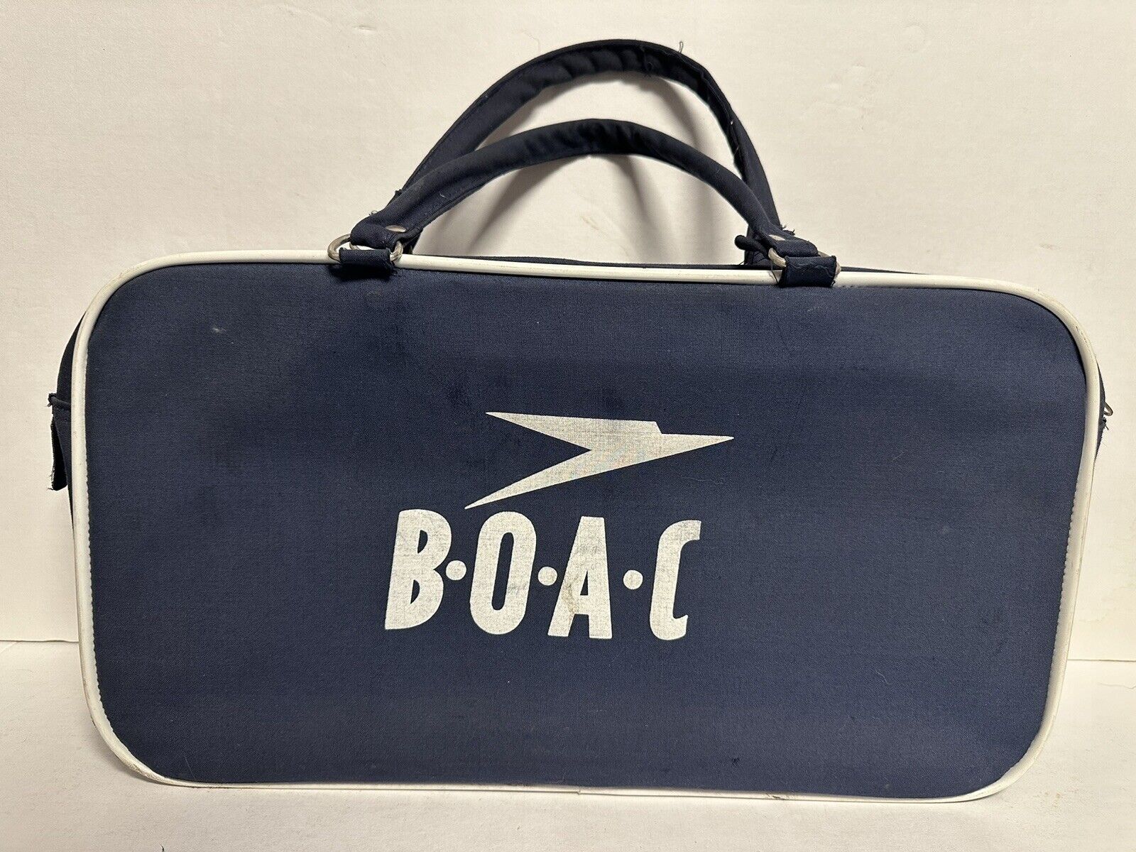Vintage Original 1960’s BOAC Airlines Vinyl Travel Carry On Stewardess Bag