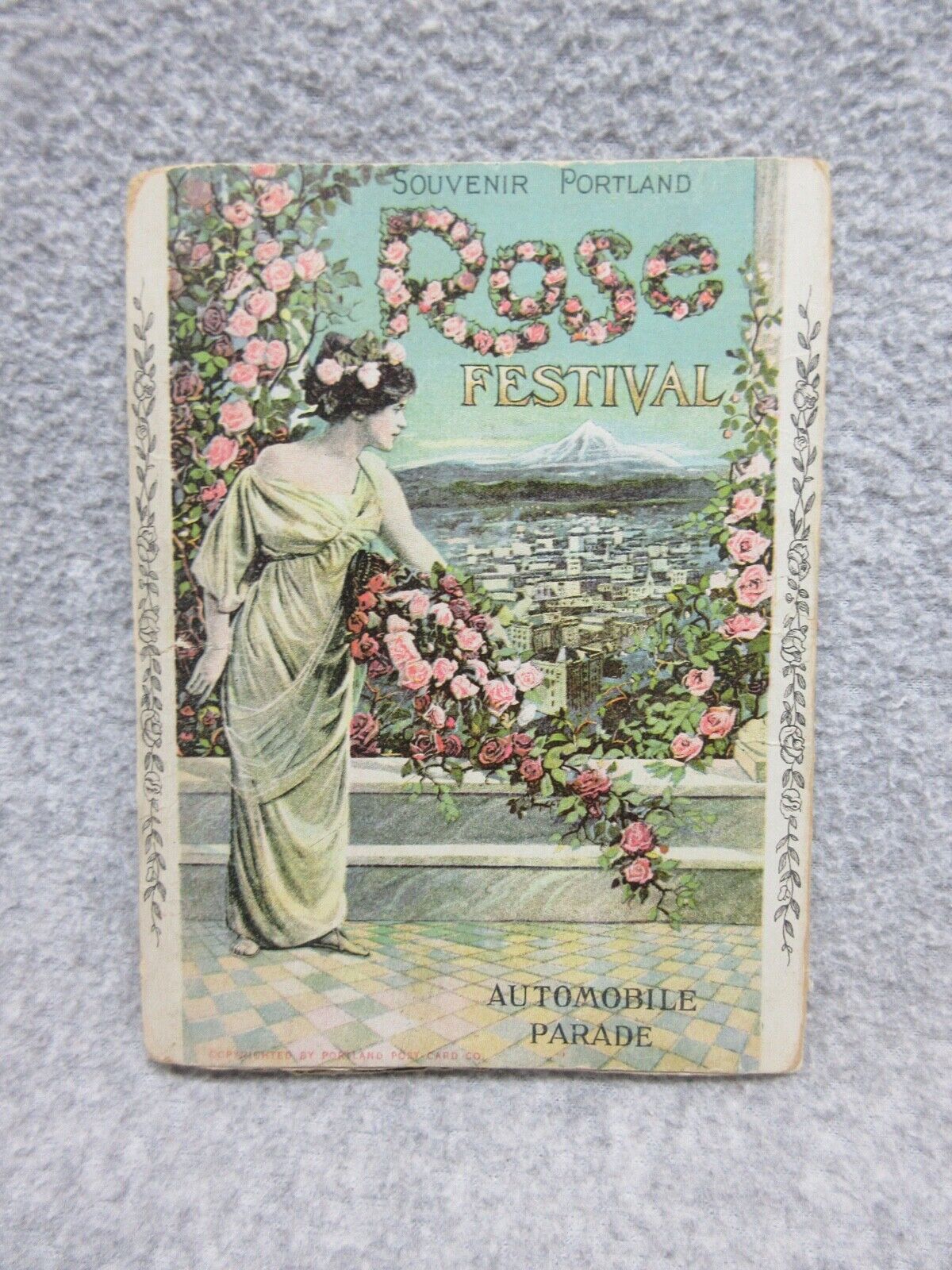 1911 Portland Rose Festival AUTOMOBILE PARADE   16 Photo Poster POSTCARD BOOKLET