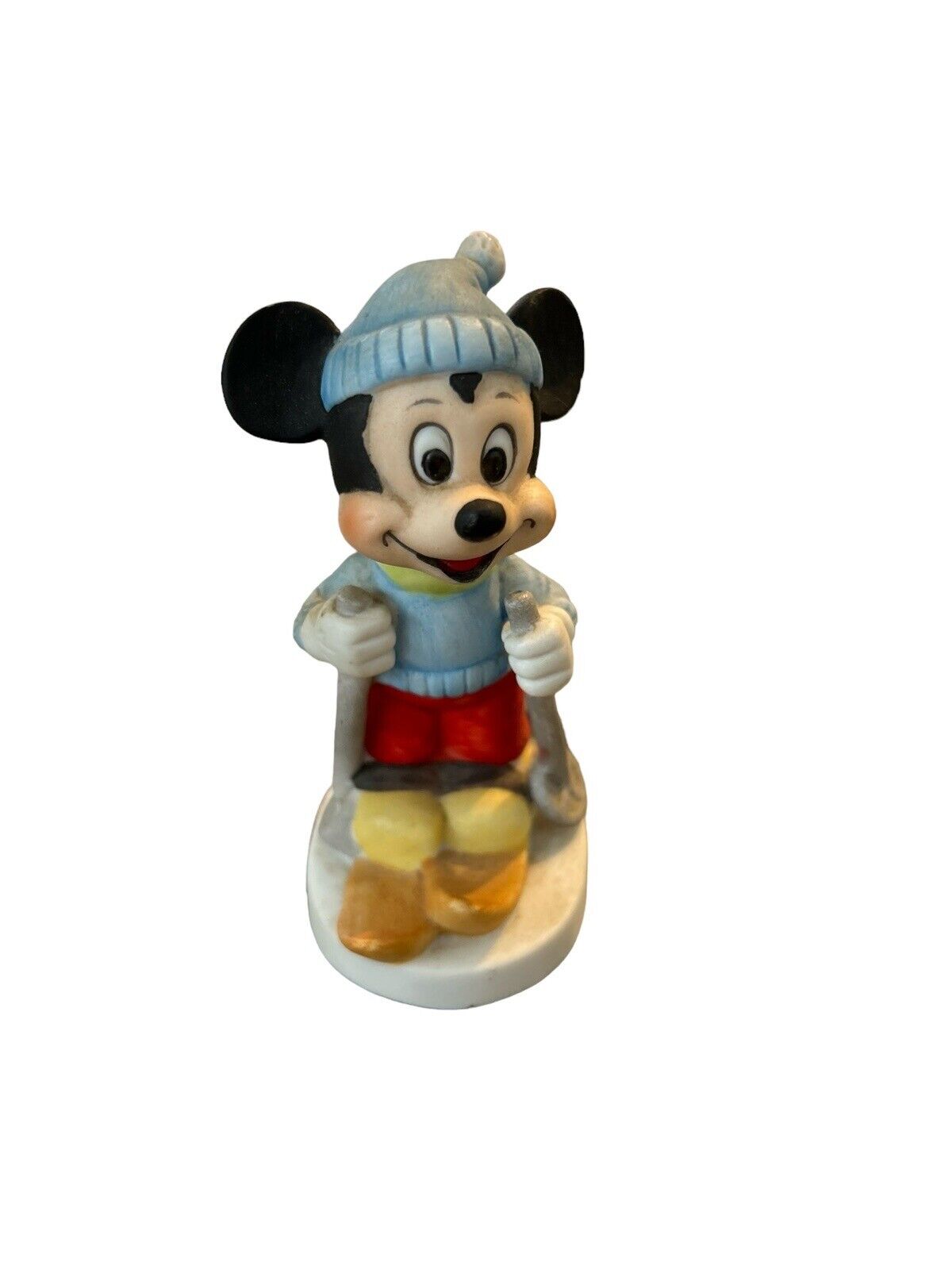 Vintage Walt Disney Mickey Mouse Skiing Ceramic Figurine 4