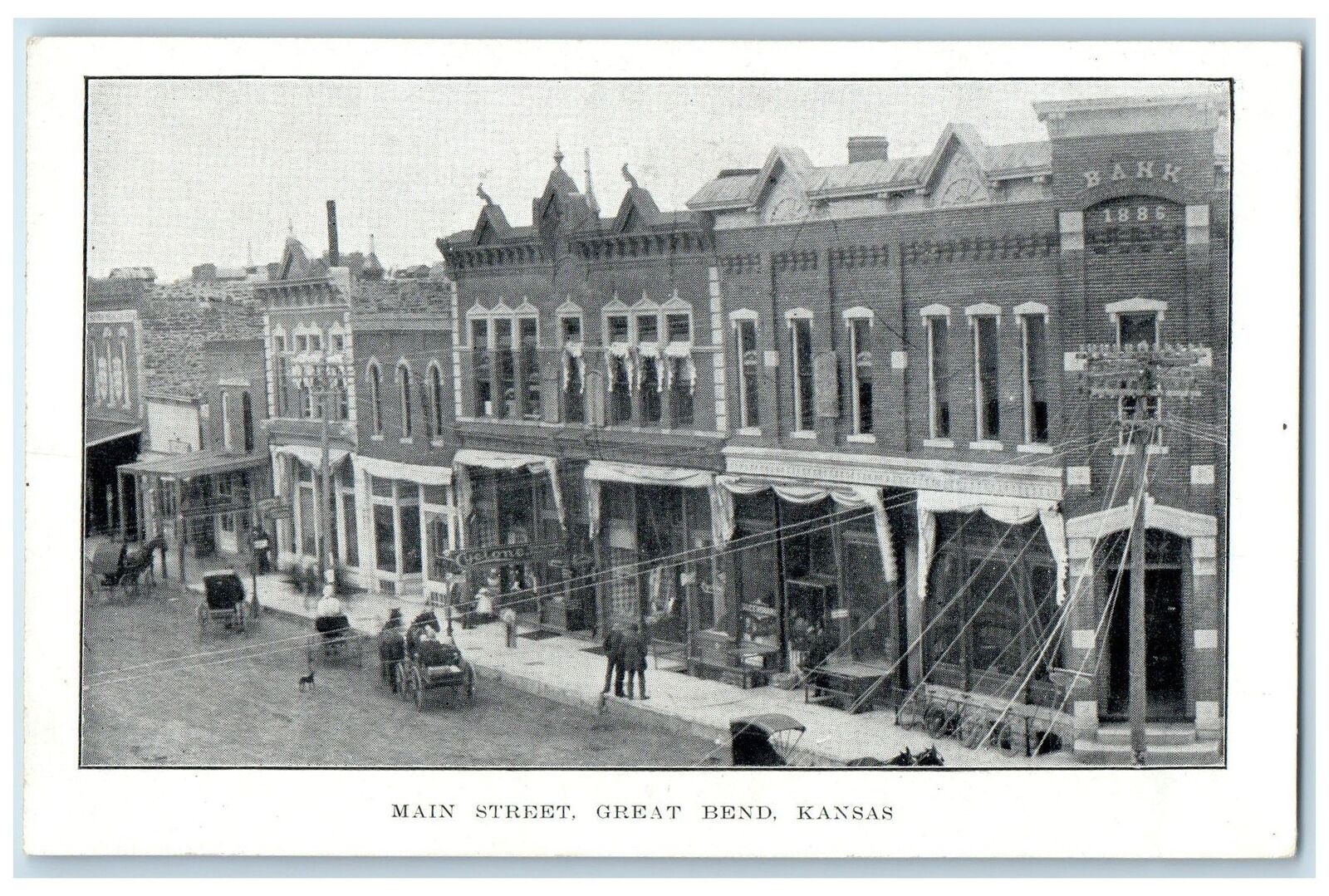 c1940's Main Street Exterior Roadside Great Bend Kansas KS Unposted Postcard