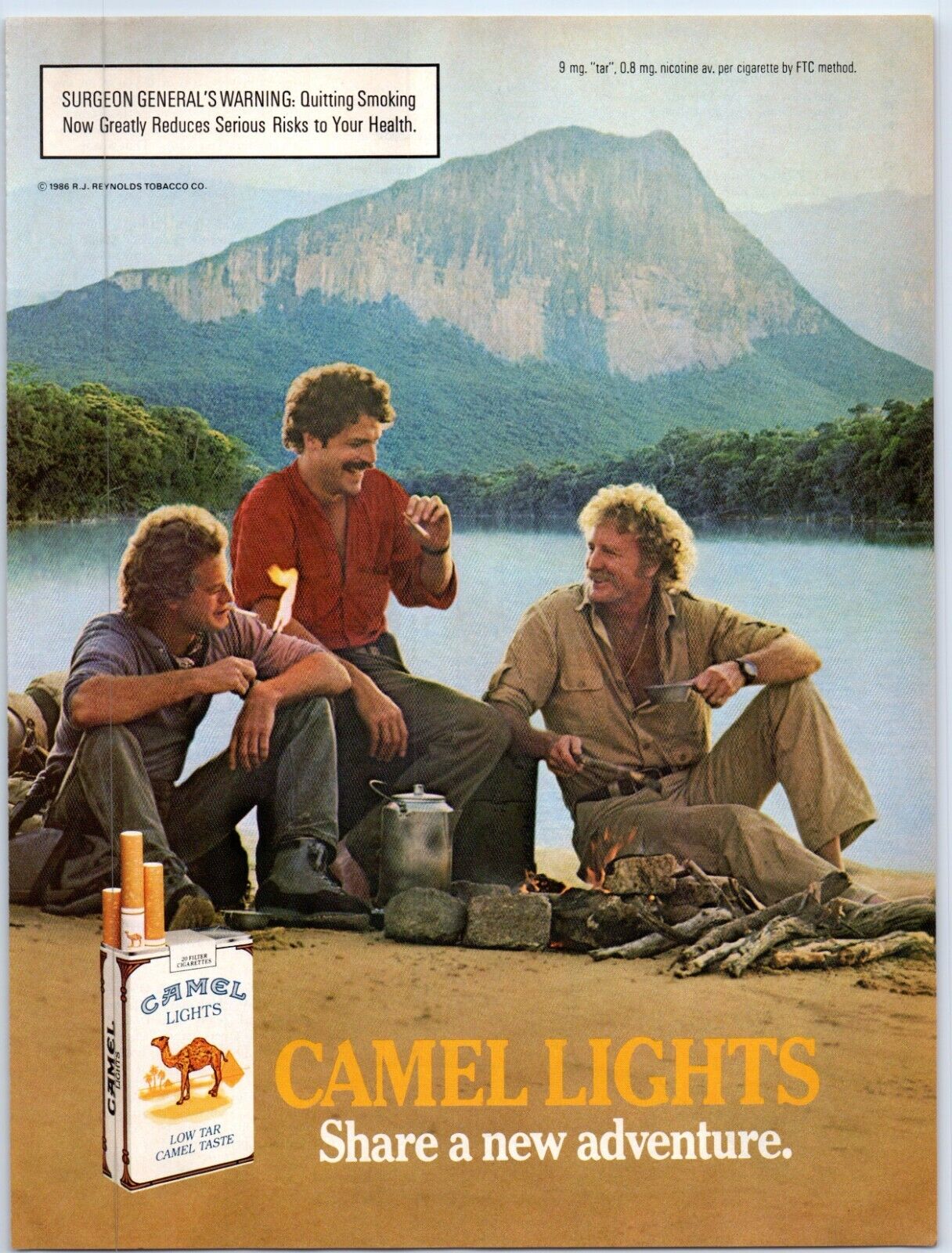 Camel Filters Smoking Men Share A New Adventure Camping 1986 Print Ad 8\