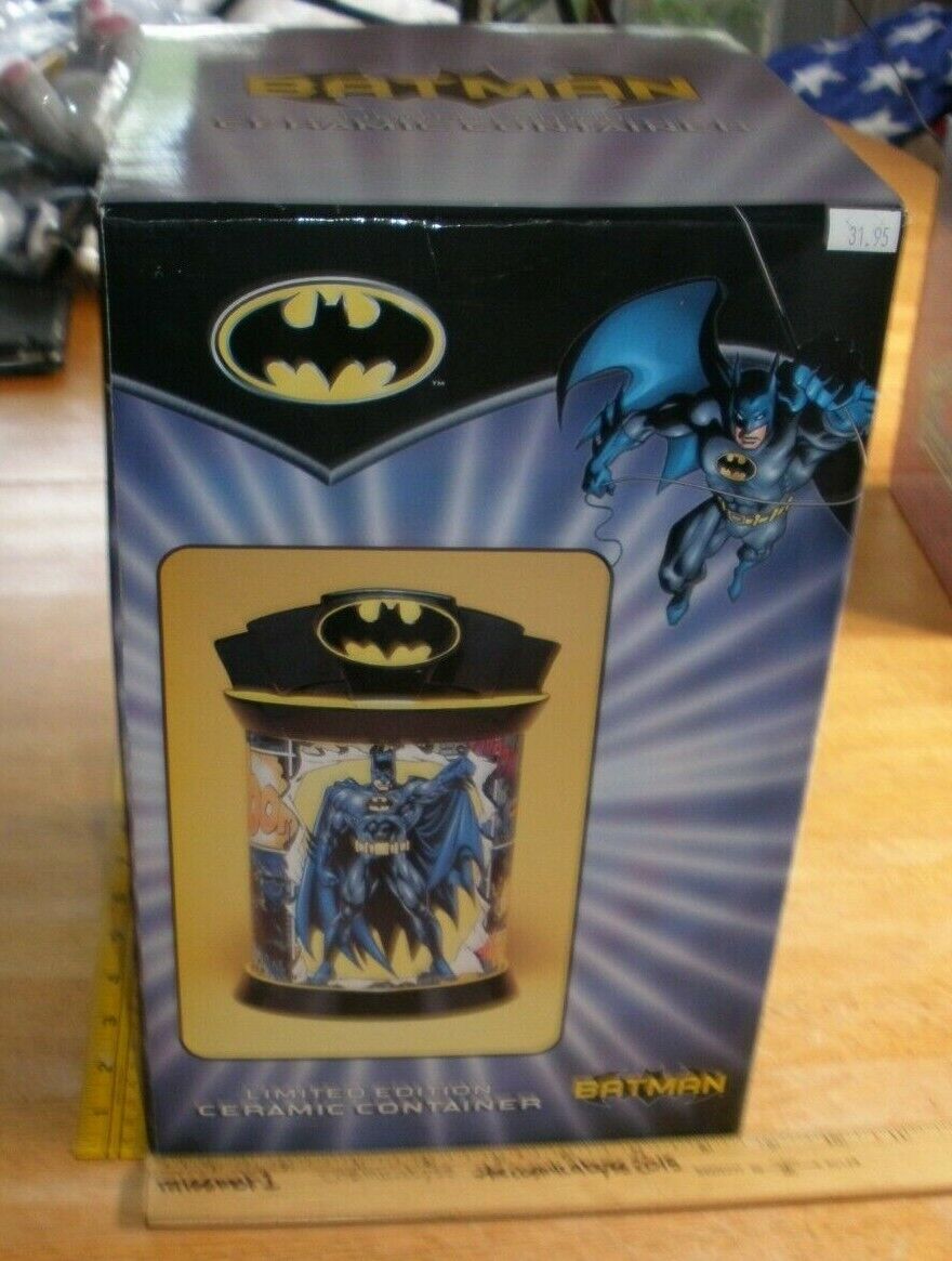 BATMAN ceramic cookie jar container MIB Warner Brothers 2000s Limited edition