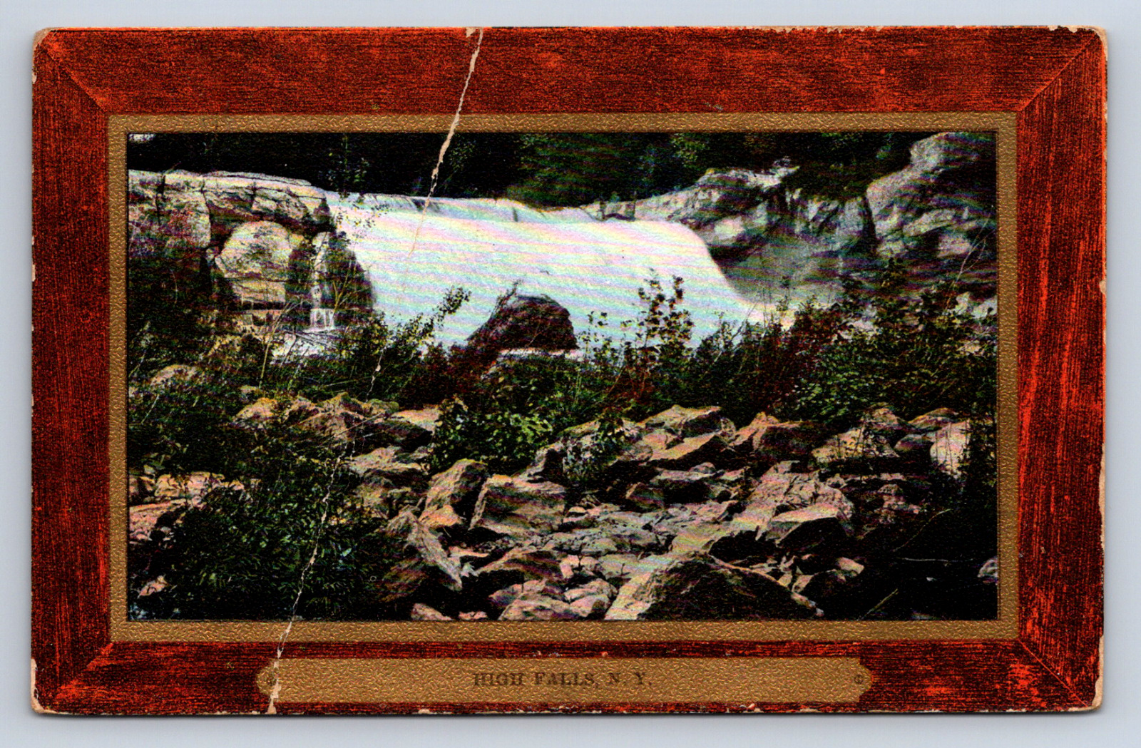 Vintage Postcard High Falls New York Scenic View