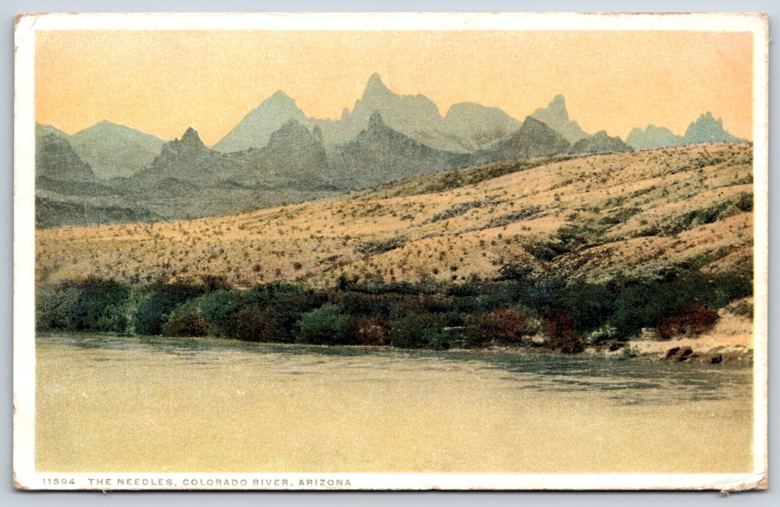 Postcard The Needles Mountains And Colorado River, Arizona Posted 1922