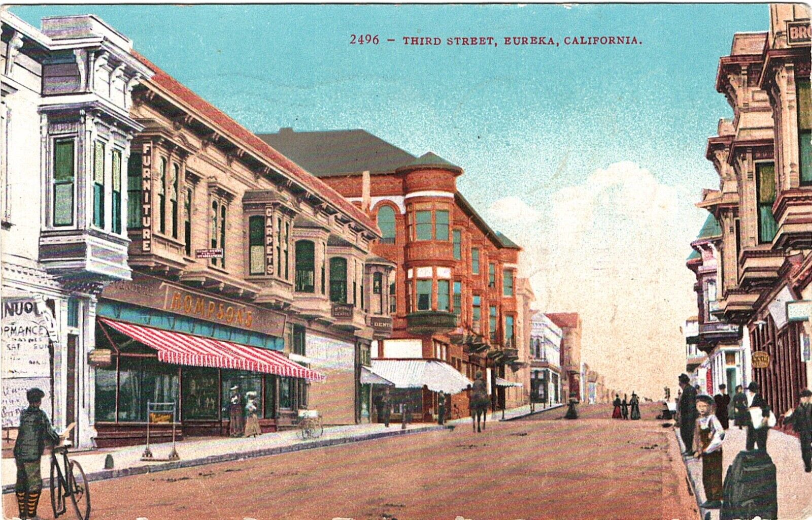 Vintage Postcard Third Street Eureka CALIFORNIA 1910