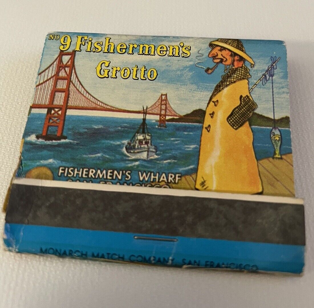 Vtg Fisherman’s Grotto Restaurant San Francisco CA Matchbook  Full Unstruck