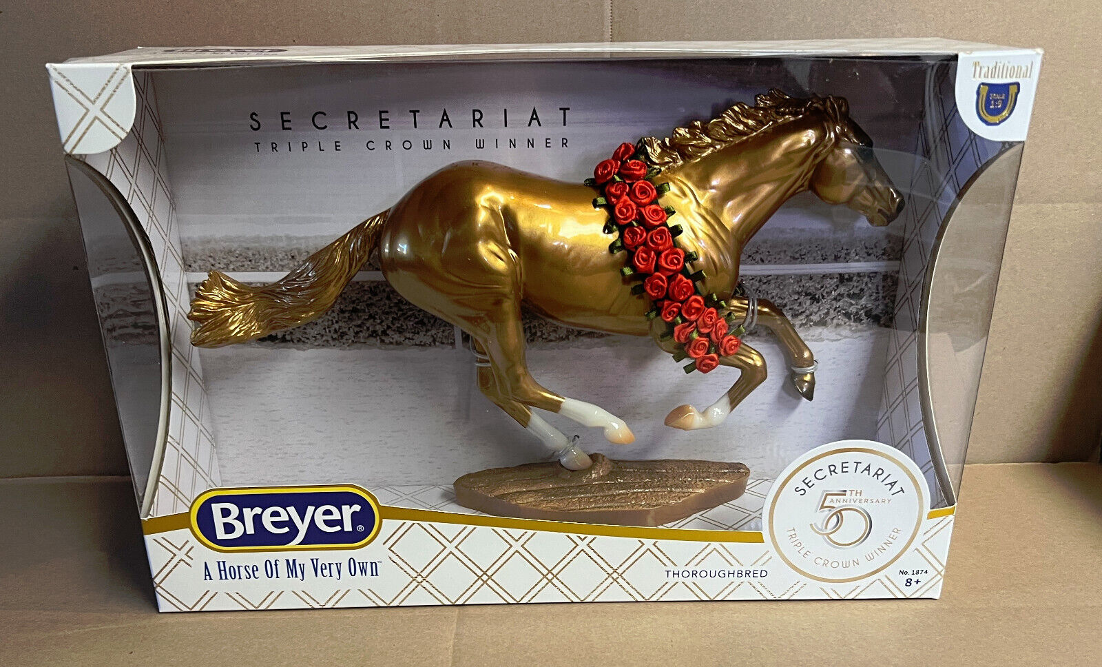 Breyer Horse Gold Secretariat 50th Anniversary Triple Crown Winner * SHIPS FREE