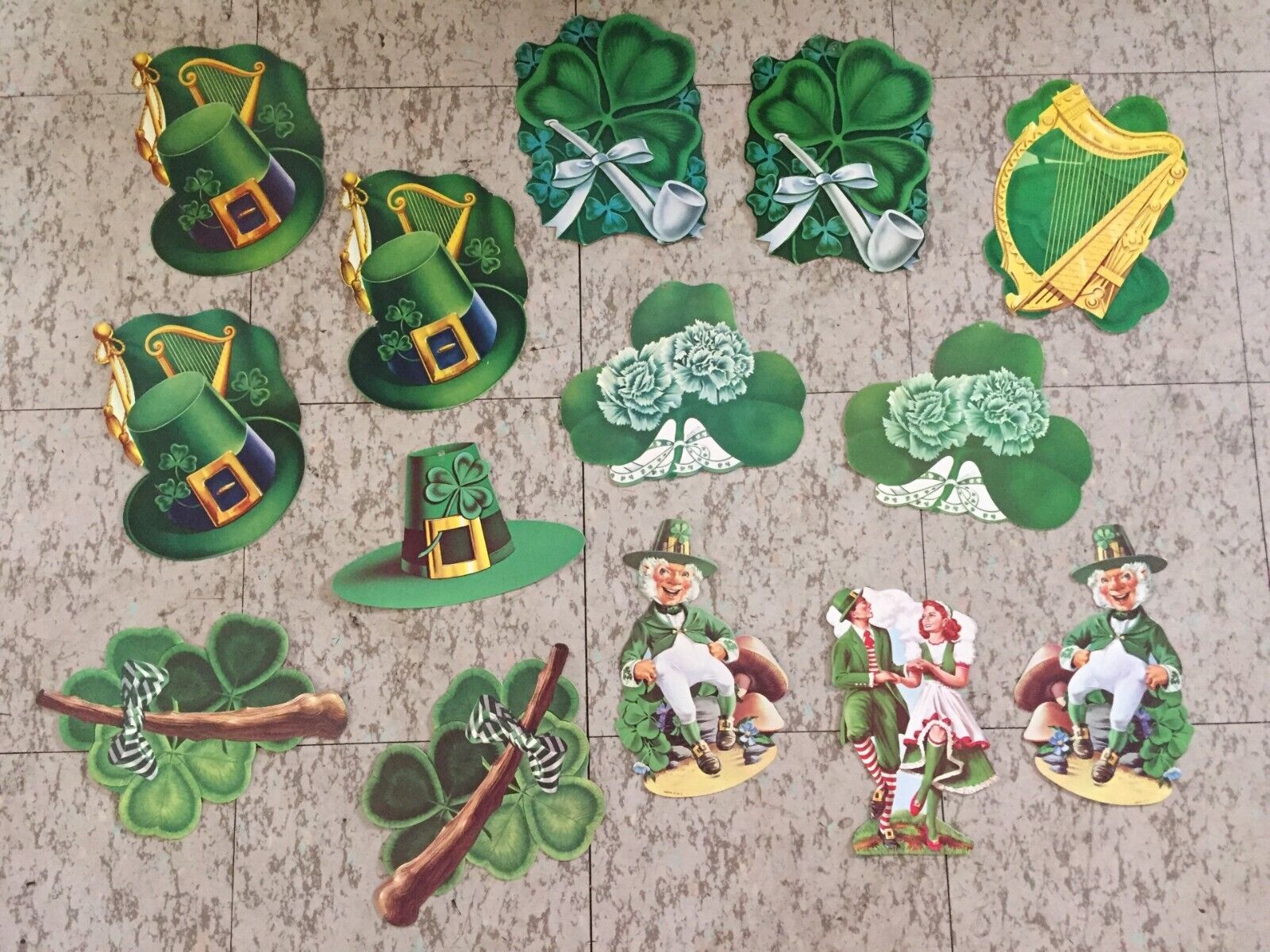 Lot Vintage Eureka St. Patrick\'s Day Die Cut Cutout Decorations