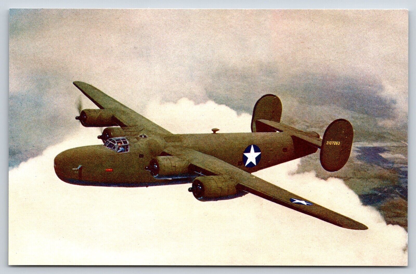 Liberator Express, USA Army Military Transport Aircraft Plane, WW2, Postcard