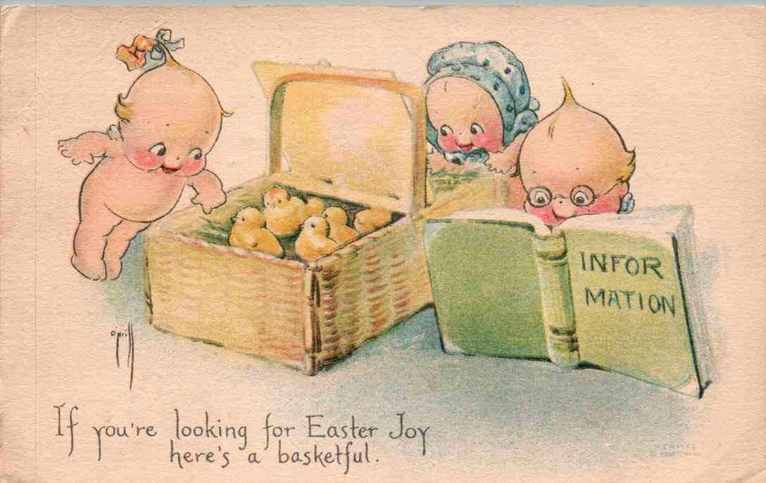 Here\'s a Basketful of Easter Joy - Rose O\'Neill Postcard - in 1923