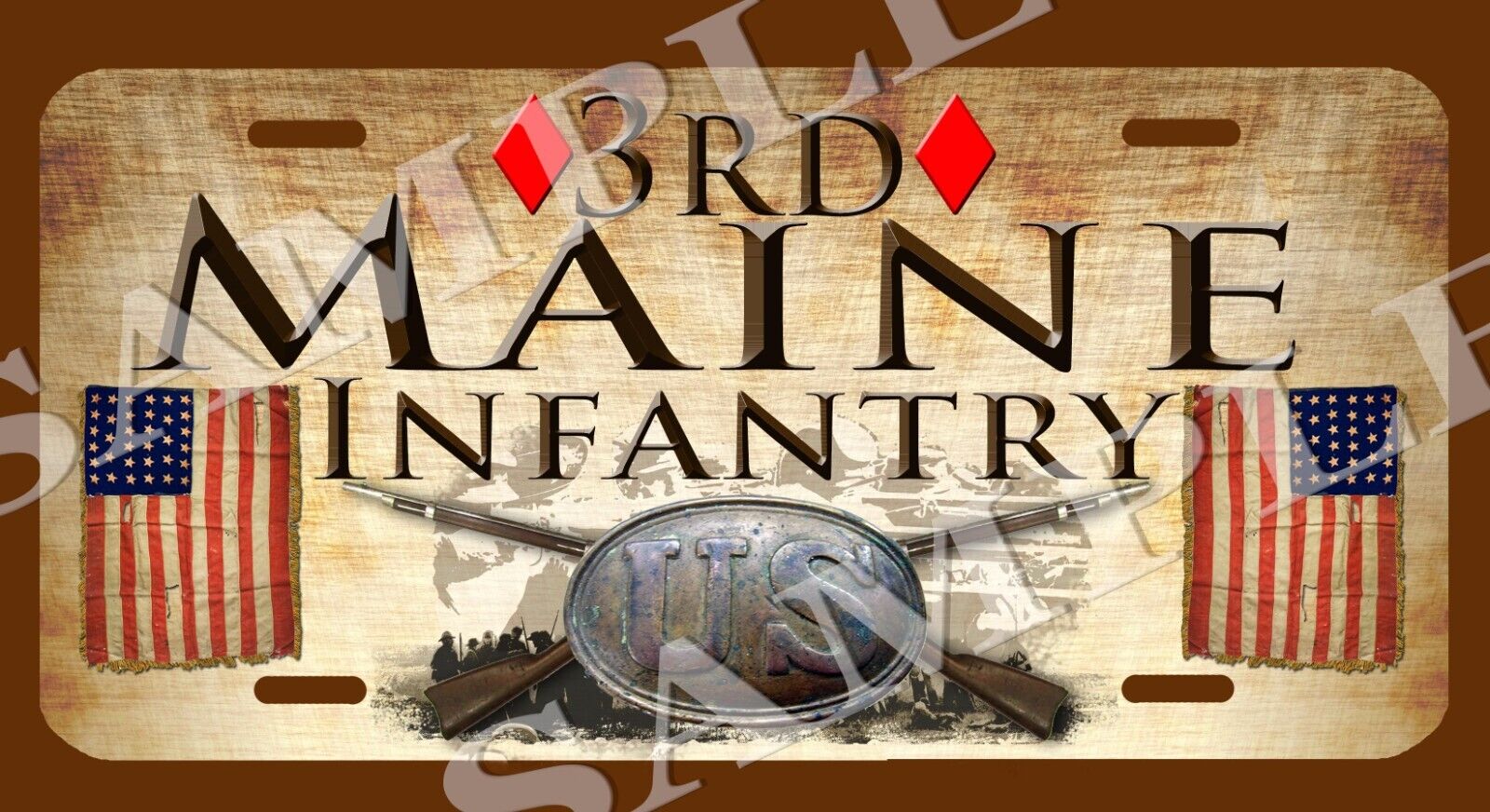 3rd Maine Infantry American Civil War Themed vehicle license plate
