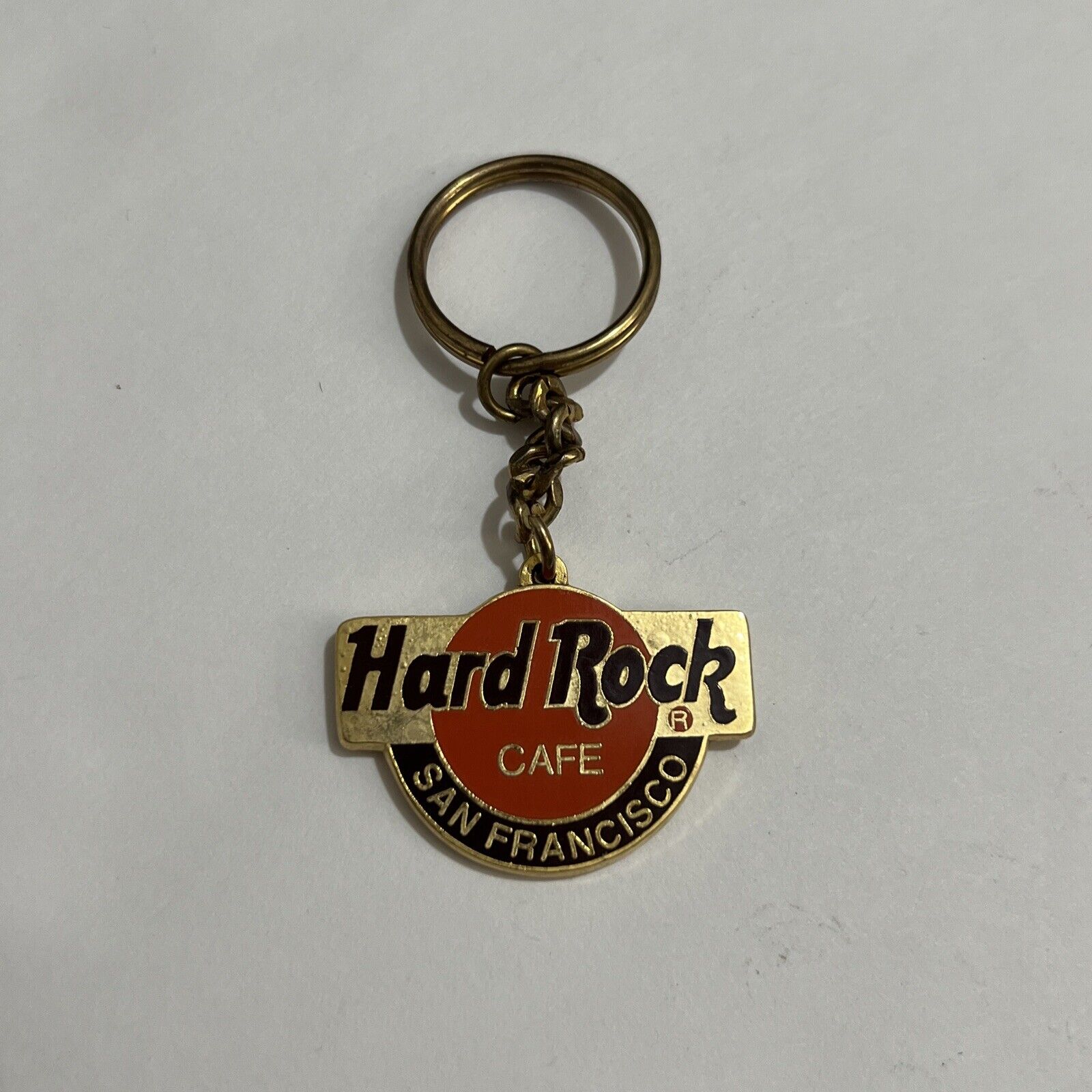 Vintage HARD ROCK CAFE SAN FRANCISCO Keychain Key Ring 1988
