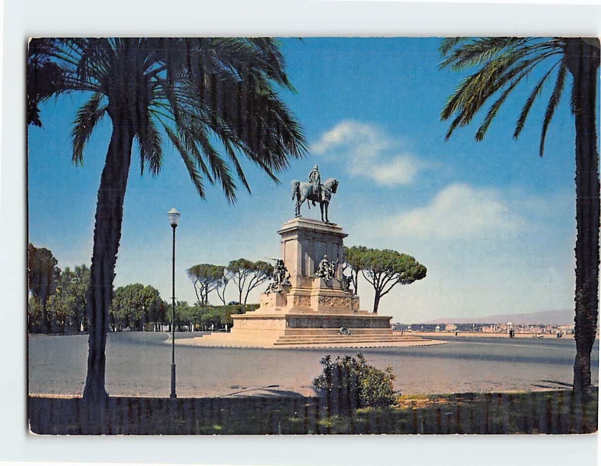Postcard Gianicolo Monument a Garibaldi, Rome, Italy