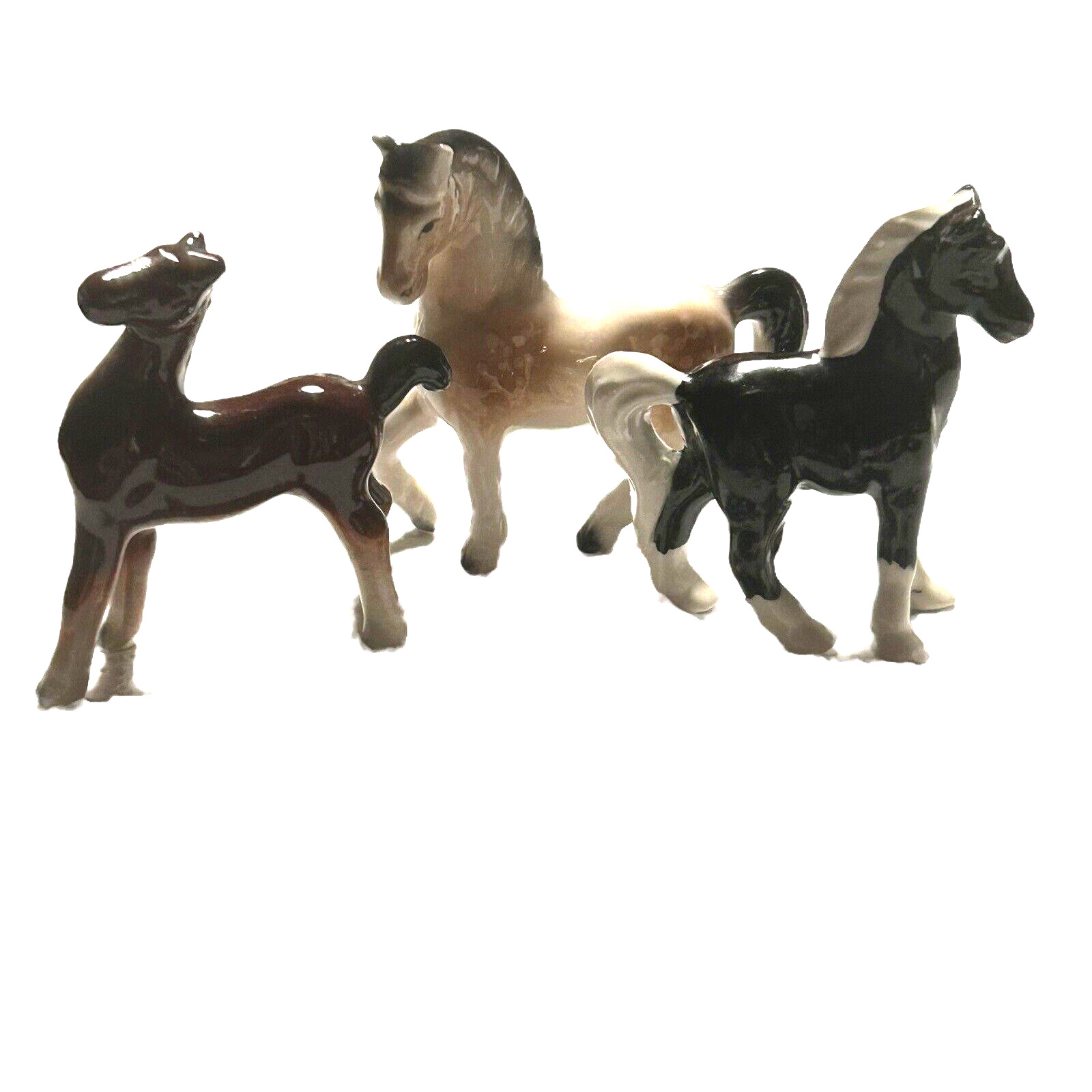 Vintage Ceramic Miniature Horses Set of 3 Collectible **