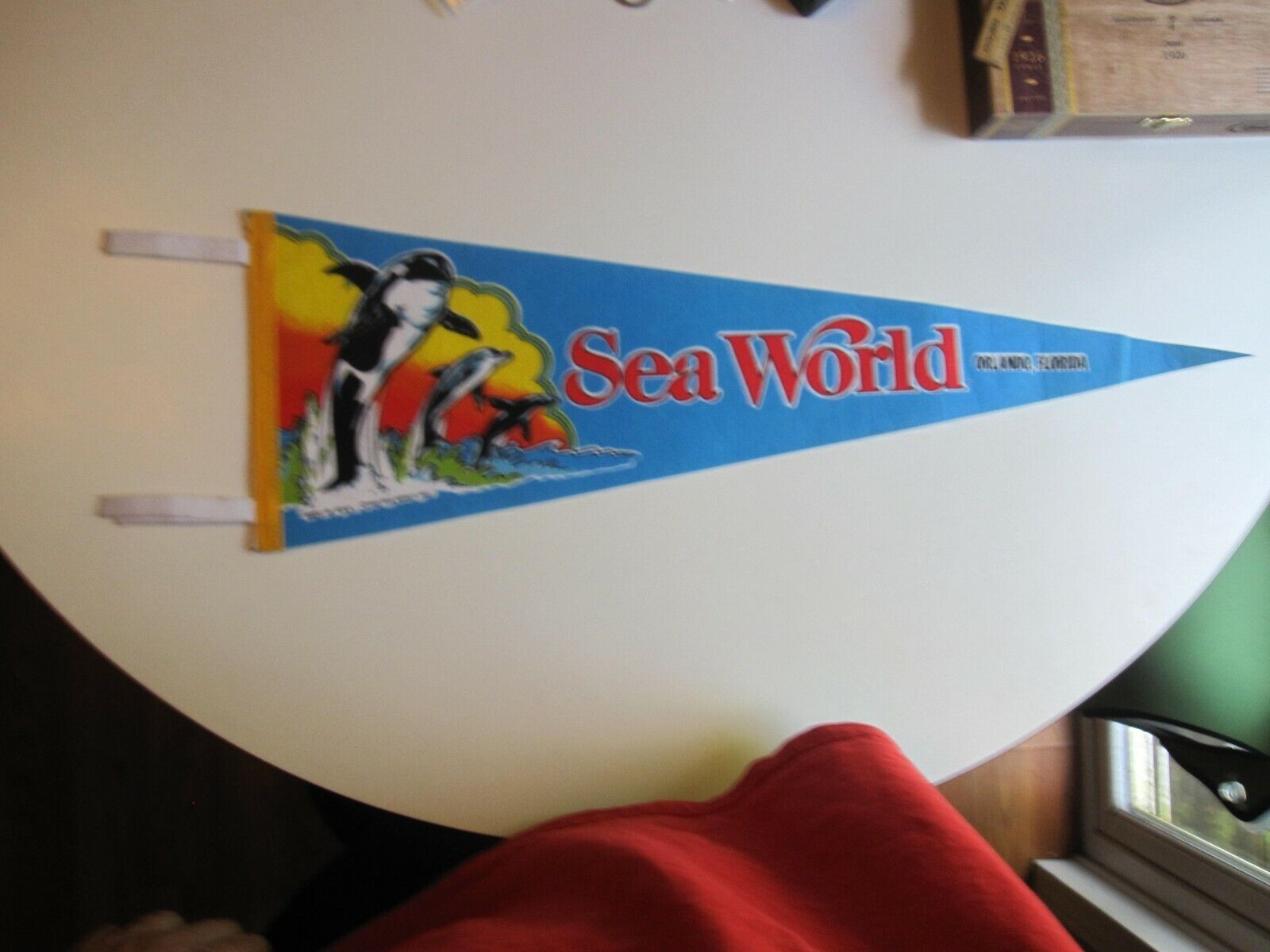 VTG 1985 Sea World Orlando Florida Orca Dolphin Seal Souvenir Pennant  BIS