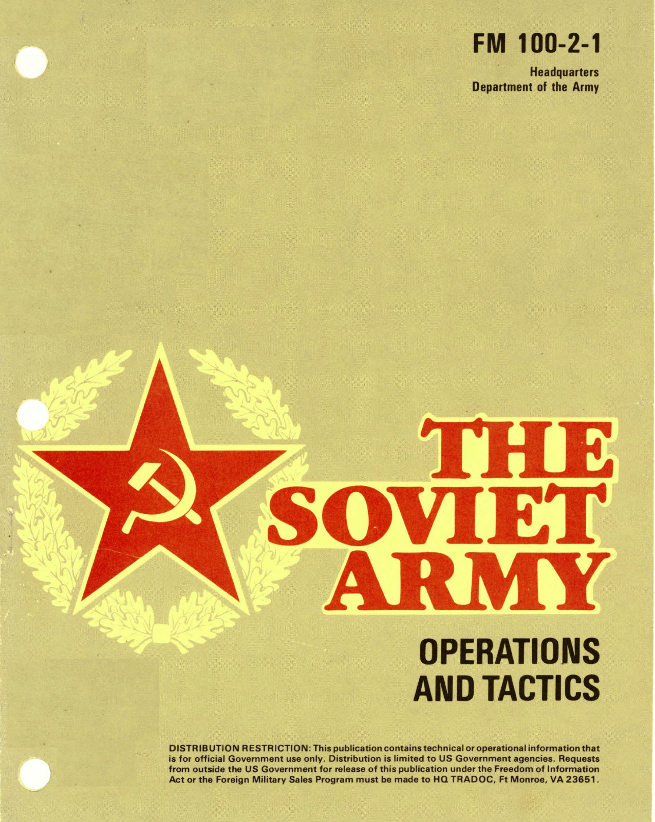 759 pages Combined: FM 100-1 100-2 100-3 SOVIET ARMY TROOPS TACTICS on Data CD