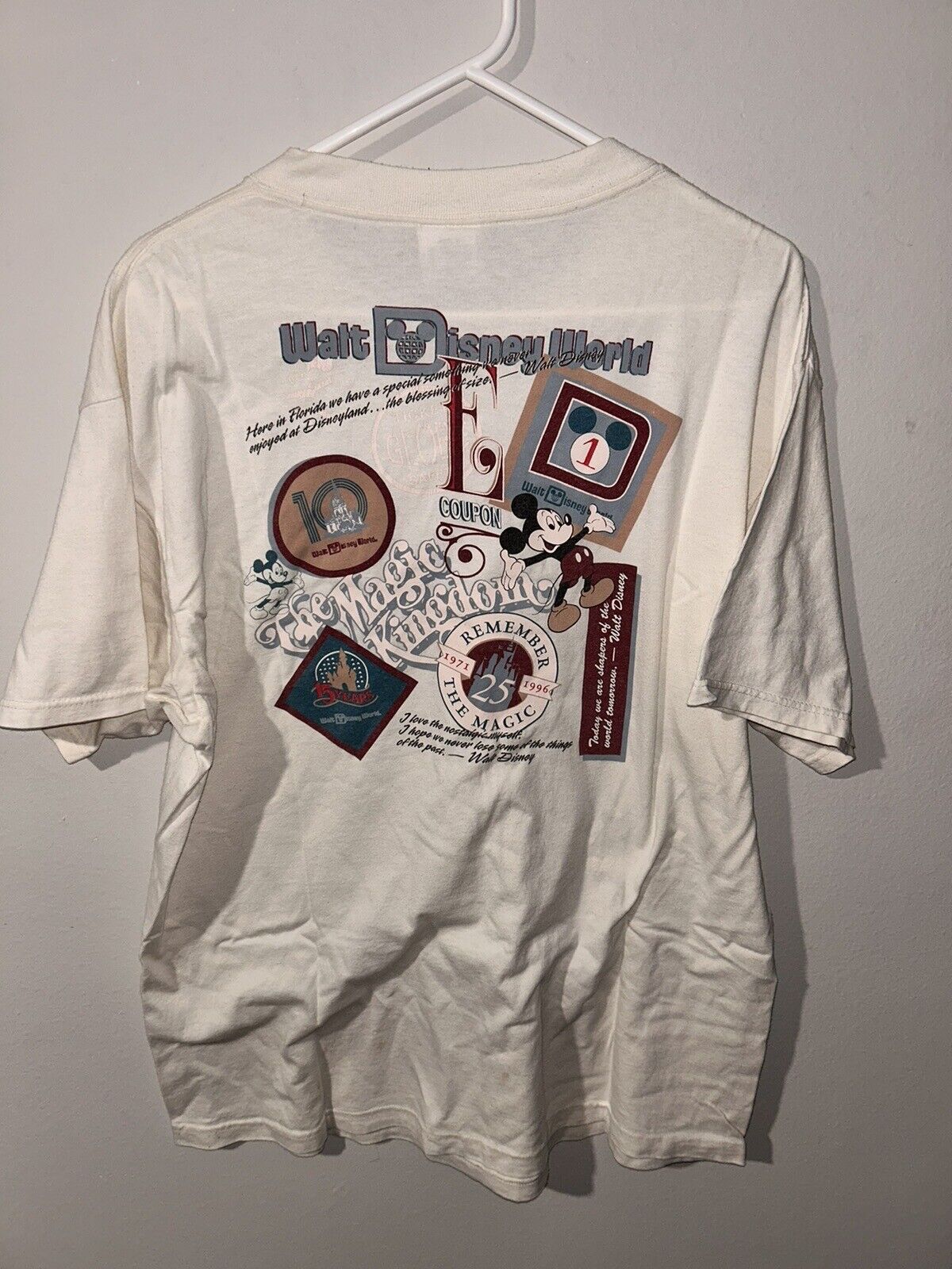Disney Mickey Mouse 25th Anniversary WDW Mickey INC T Shirt Vintage Men's XL 90s