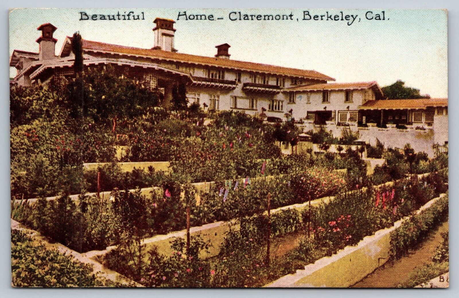 Berkeley CA California Beautiful Home Claremont Vintage Postcard