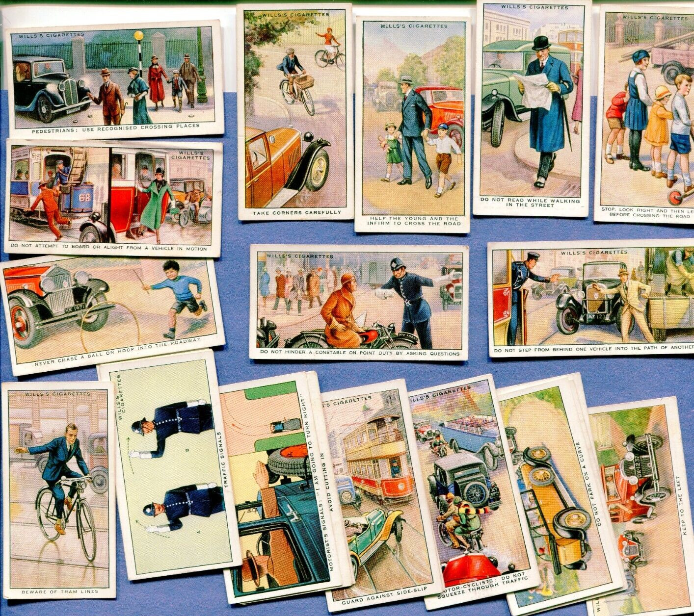 1934 W.D. & H.O. WILLS CIGARETTES SAFETY FIRST 25 TOBACCO CARD LOT