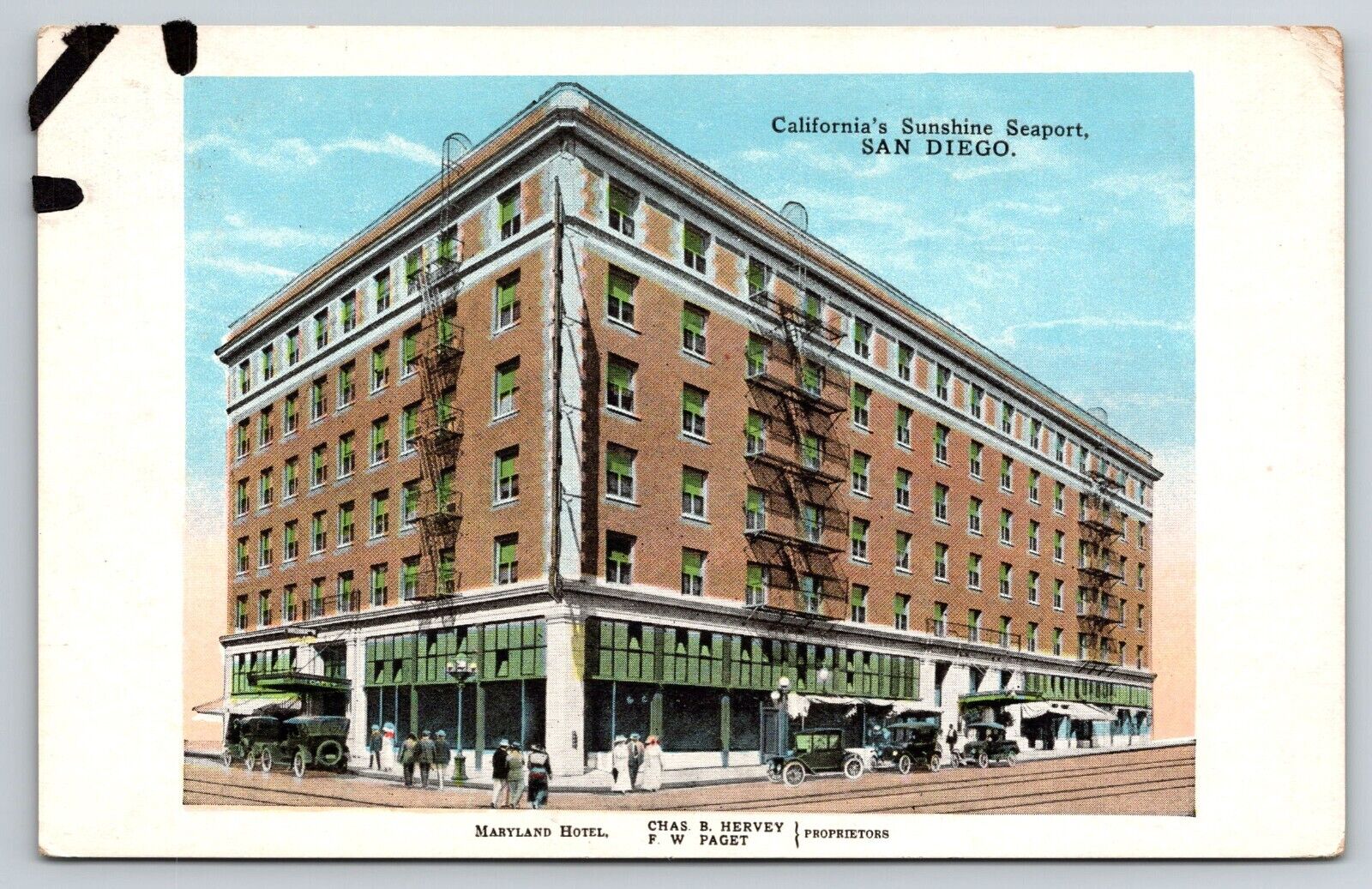 Maryland Hotel, San Diego, California Postcard S3855