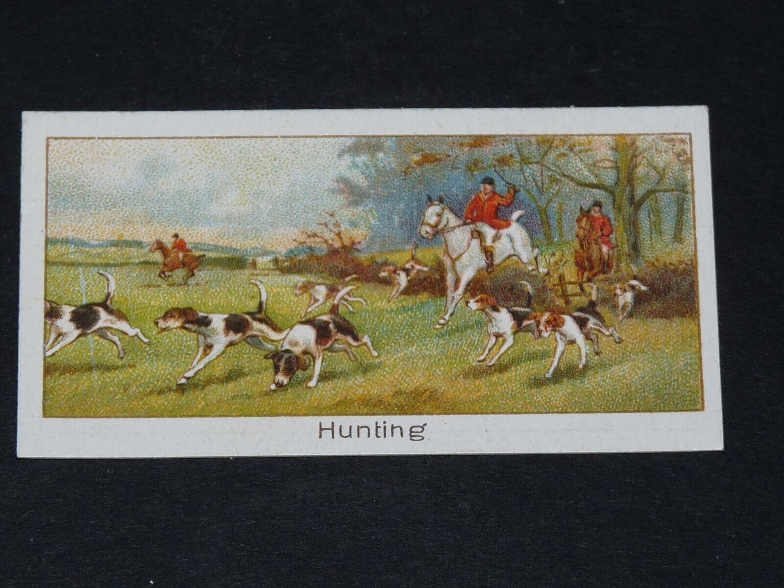 1925 BOGUSLAVSKY CARD TURF CIGARETTES #38 FOX HUNTING RUNNING CHASE T. BOUCH