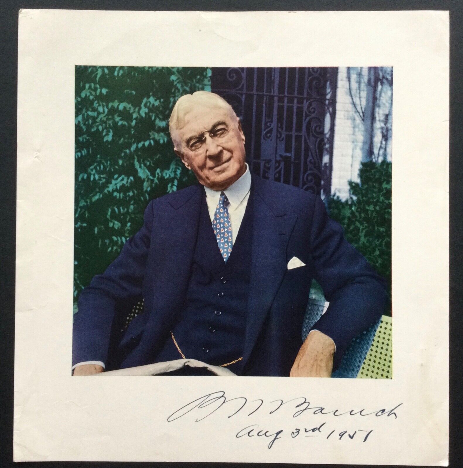 Bernard M. Baruch SIGNED Portrait Photograph - US Statesman 