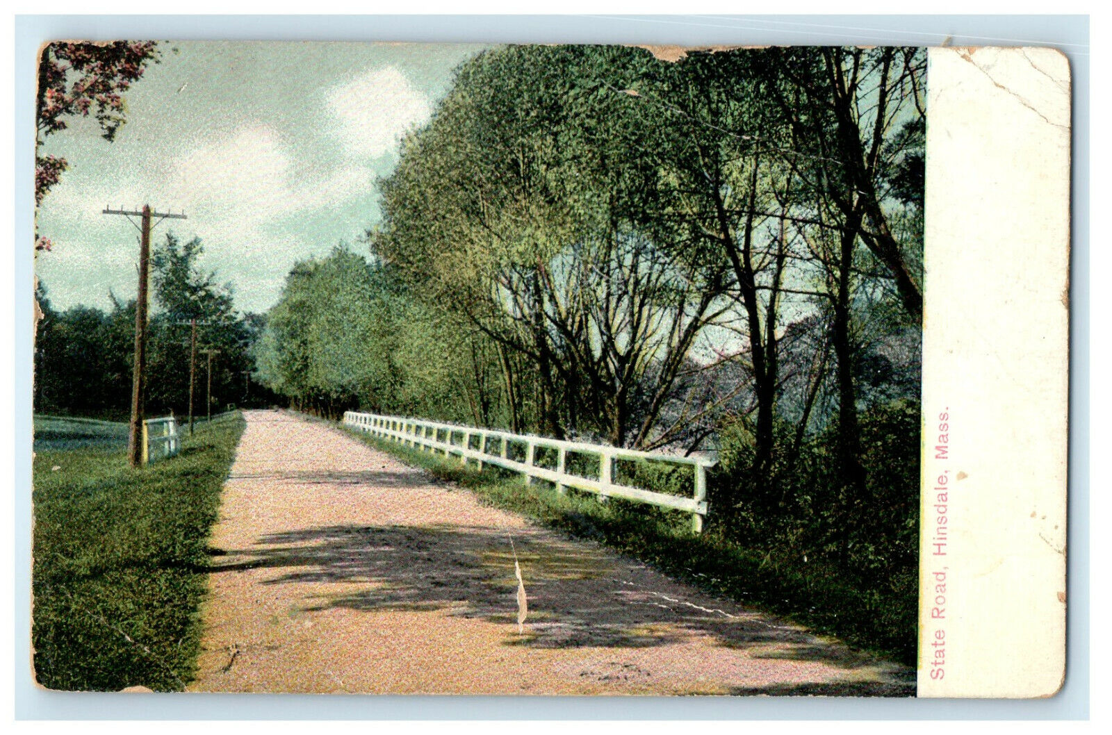 c1905s State Road, Hinsdale, Massachusetts MA Unposted Antique Postcard