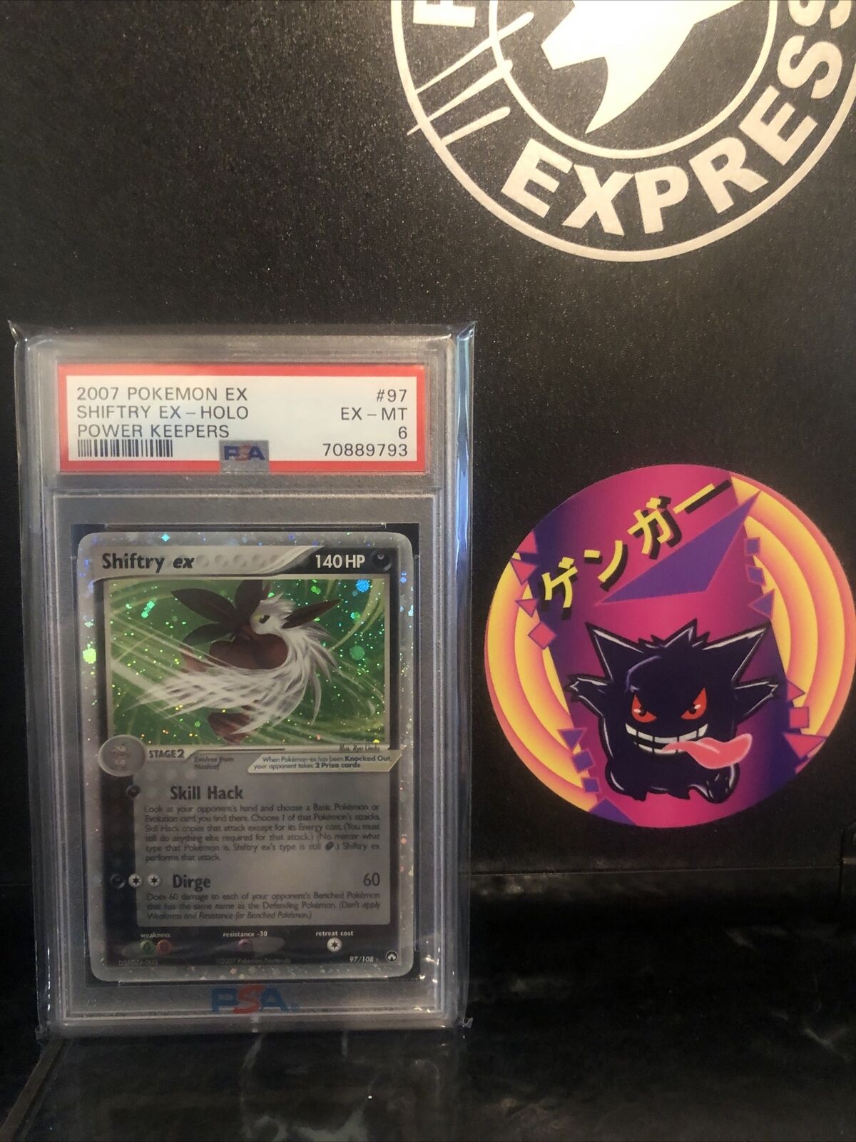 2007 POKEMON EX SHIFTRY EX-HOLO POWER KEEPERS #97/108 - PSA 6 EX-MT