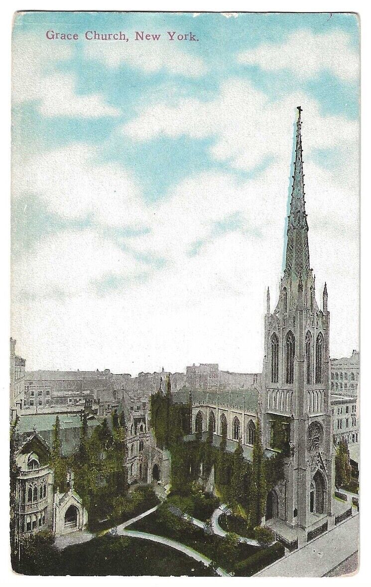 New York City Manhattan c1910 Grace Episcopal Church, built 1840\'s, Broadway