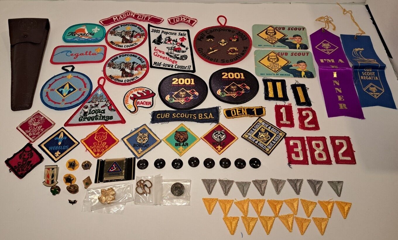 Lot Of Vintage Boy Scouts Patches, Pins, Etc. Some 1960s Some Early 2000s Iowa