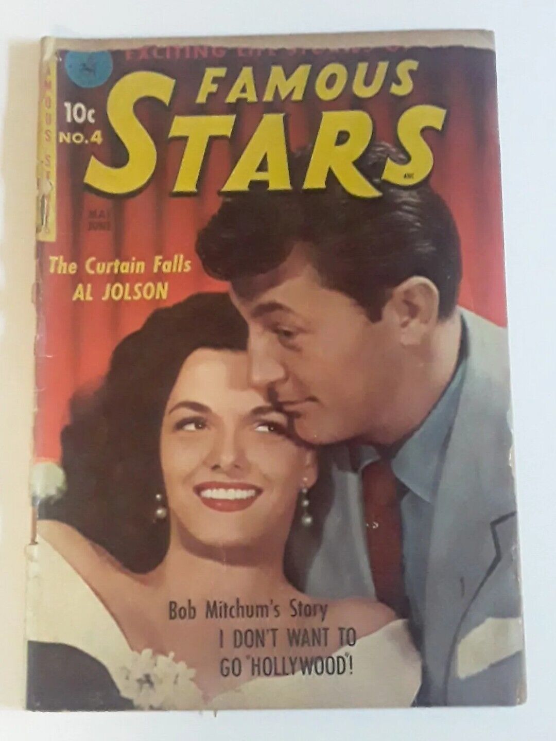 Famous Stars #4 ZIFF-DAVIS 1950 Robert Mitchum Jane Russell Cover Pr but Complet