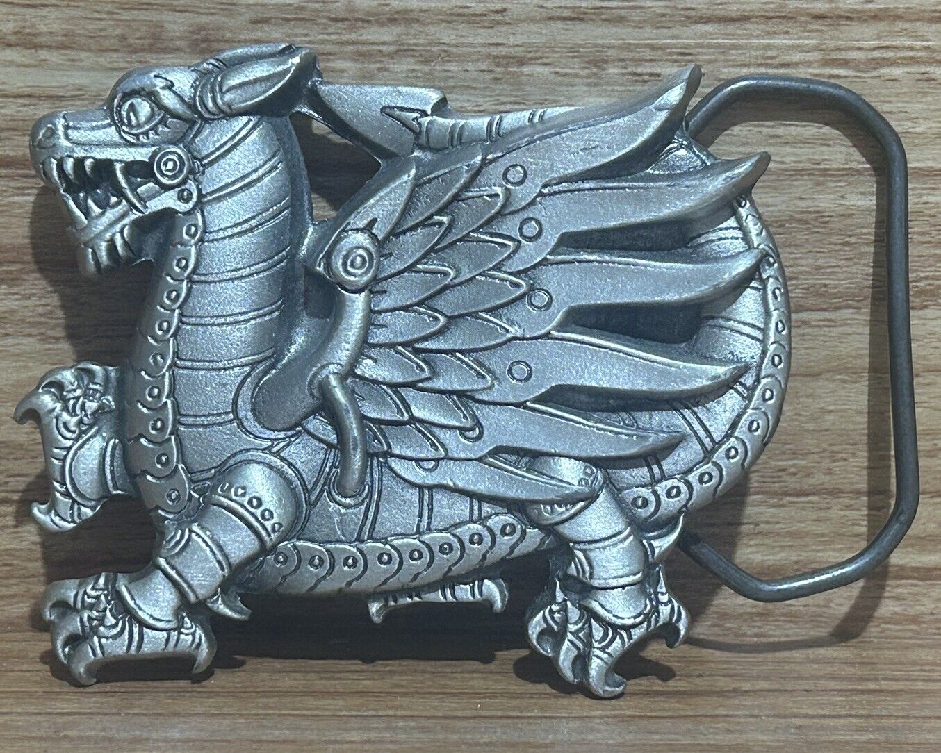 Welsh Dragon 3D Solid Fine USA Pewter Belt Buckle Viking Wales 3.23” 🇺🇸