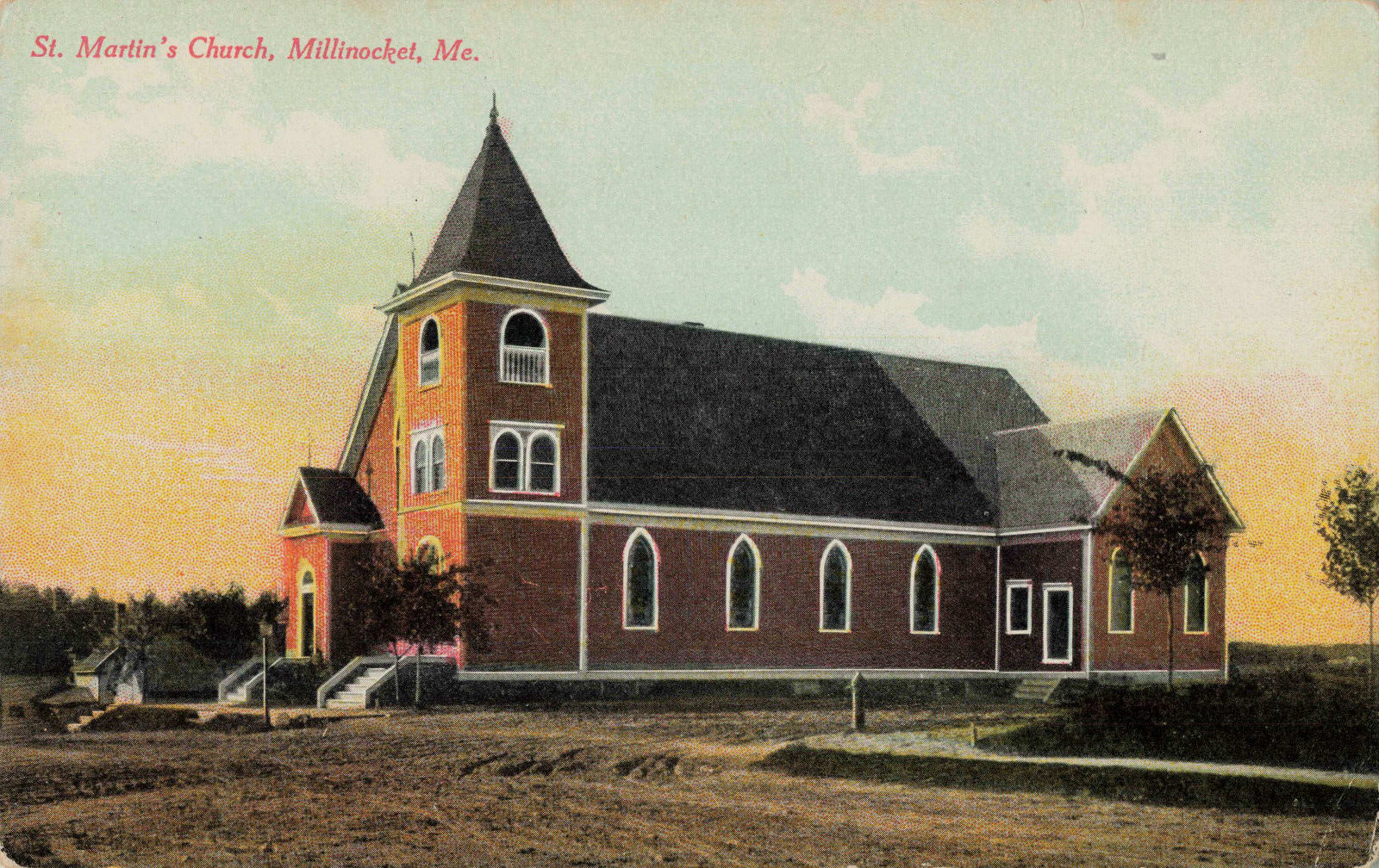 St. Martin\'s Church Millinocket, ME Unposted Vintage Divided Back Color Postcard