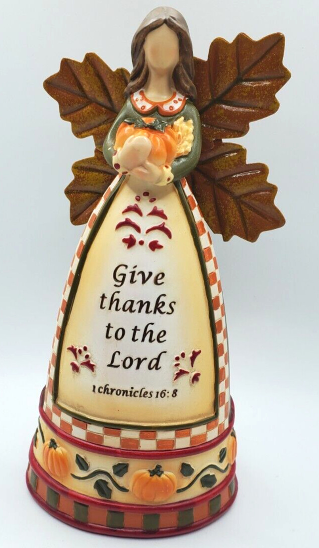 Thanksgiving Autumn Fall Harvest Angel Figurine Faceless Give Thanks to the Lord