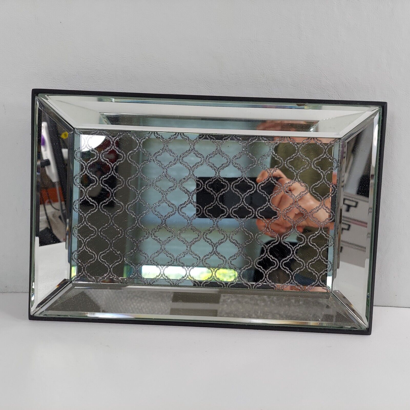 Beveled Edge Glass Mirror Vanity Perfume Cosmetic Jewelry Tray 12x8\