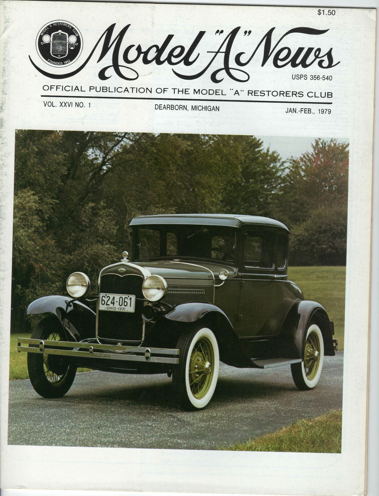 1931 DELUXE COUPE - MODEL “A” NEWS OFFICIAL PUBLICATION VOL.26 1979 MAGAZINE