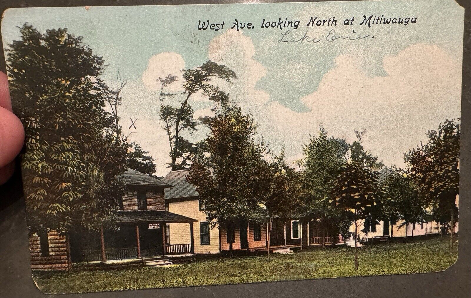 HURON OH - West Ave Looking North At Mitiwauga- 1908 PC