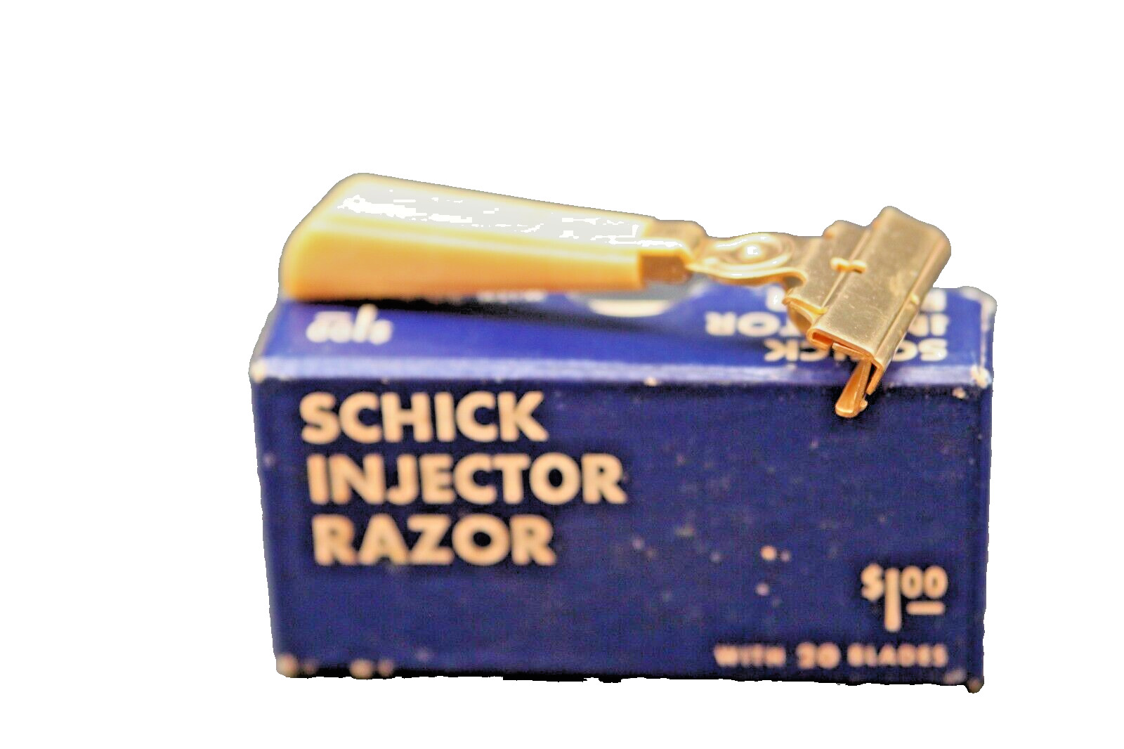 Vintage Schick Injector Razor Bakelite Handle 40 blades In Blue Box