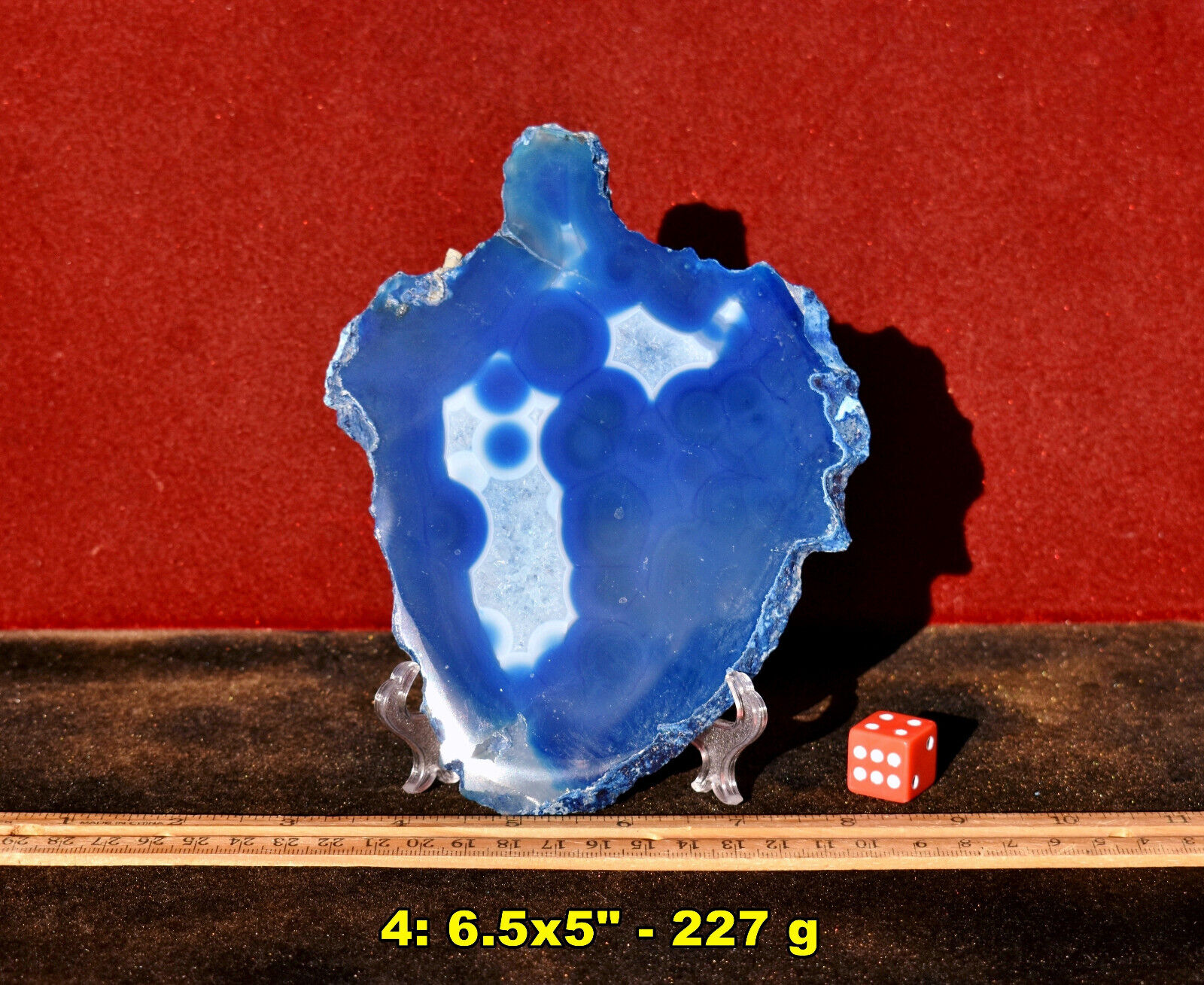 Blue AGATE & QUARTZ Crystal Geode Slab Coasters * U Pick * FREE STAND Great Gift