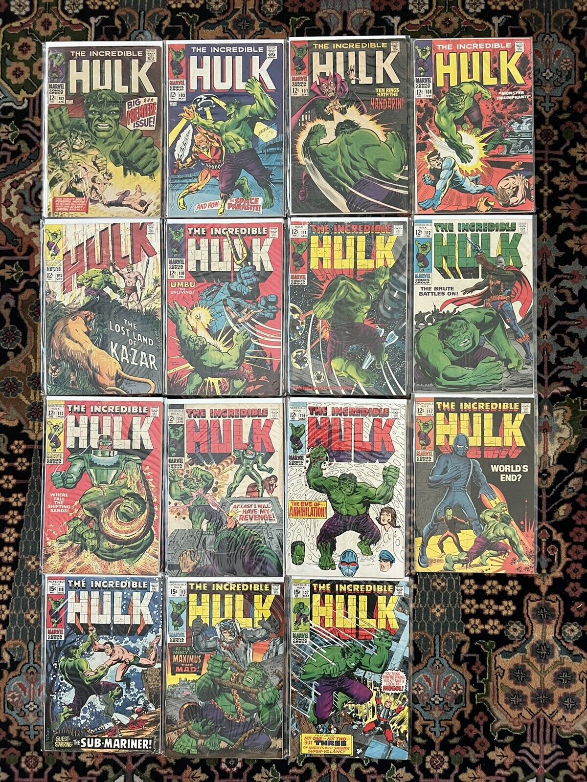 The Incredible HULK Vintage Marvel Comics LOT #102-127 1968 Silver Age Stan Lee
