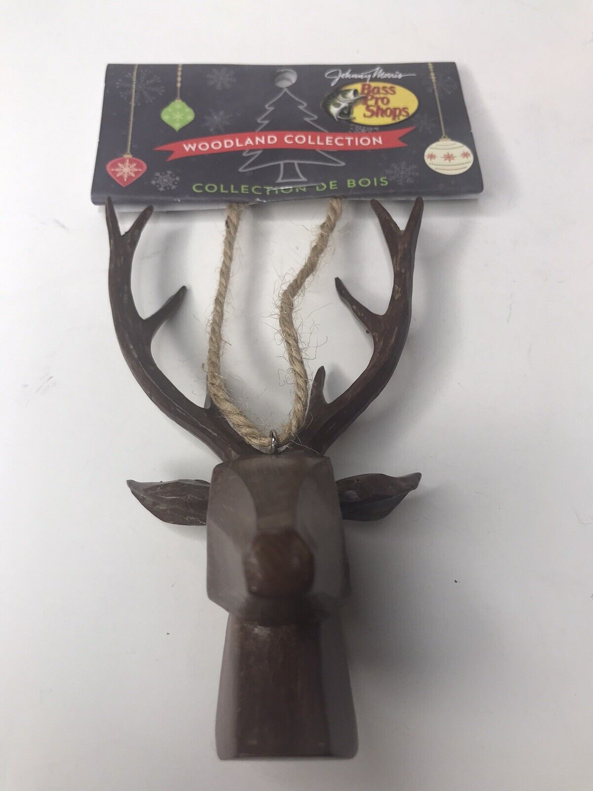 Cabelas Bass Pro Shops Wooden Elk Head Antlers Christmas Ornament New With Tags