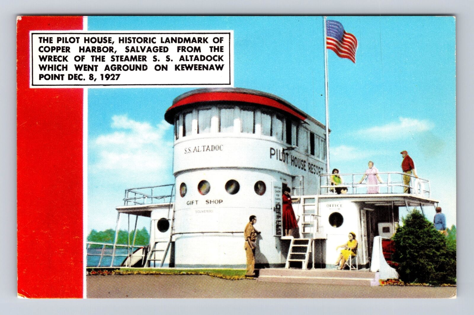 Copper Harbor MI-Michigan, Pilot House, Wreck of SS Altadock, Vintage Postcard