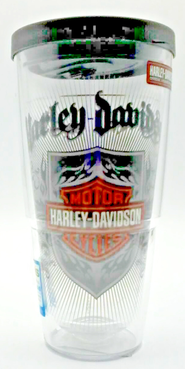 Harley Davidson Motorcycles Tervis Tumbler 24 oz Insulated Clear Cup