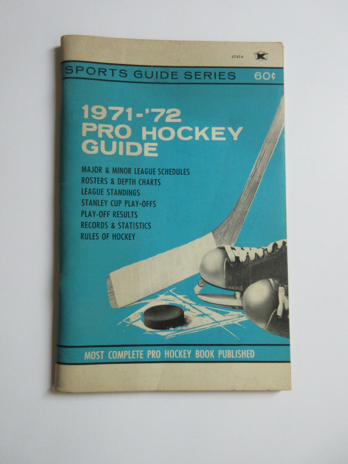 1971 1972 PRO HOCKEY GUIDE booklet SPORT GUIDE SERIES NHL MINOR LEAGUES