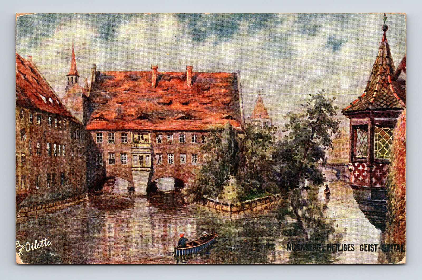Hospital of the Holy Ghost Nuremberg Germany Raphael Tuck's Oilette Postcard